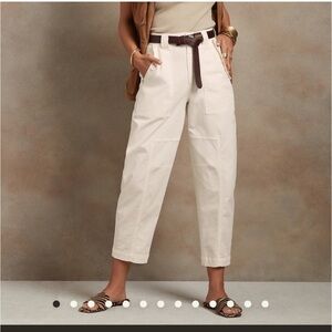 Banana republic white barrel pants
